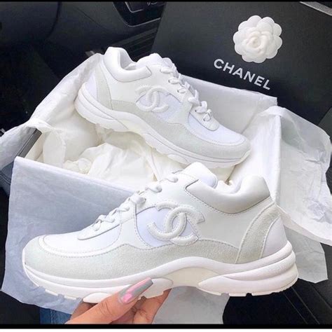 all white chanel sneakers.